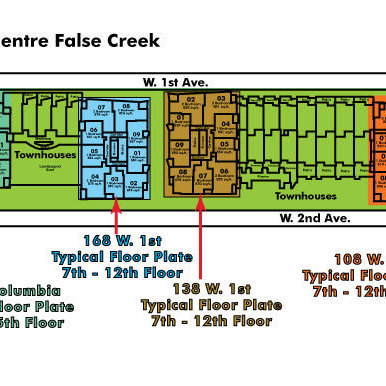 Wall Centre False Creek East One Area Map