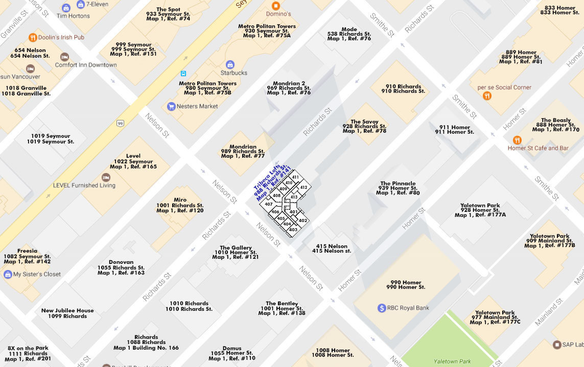 Tribeca Lofts Area Map