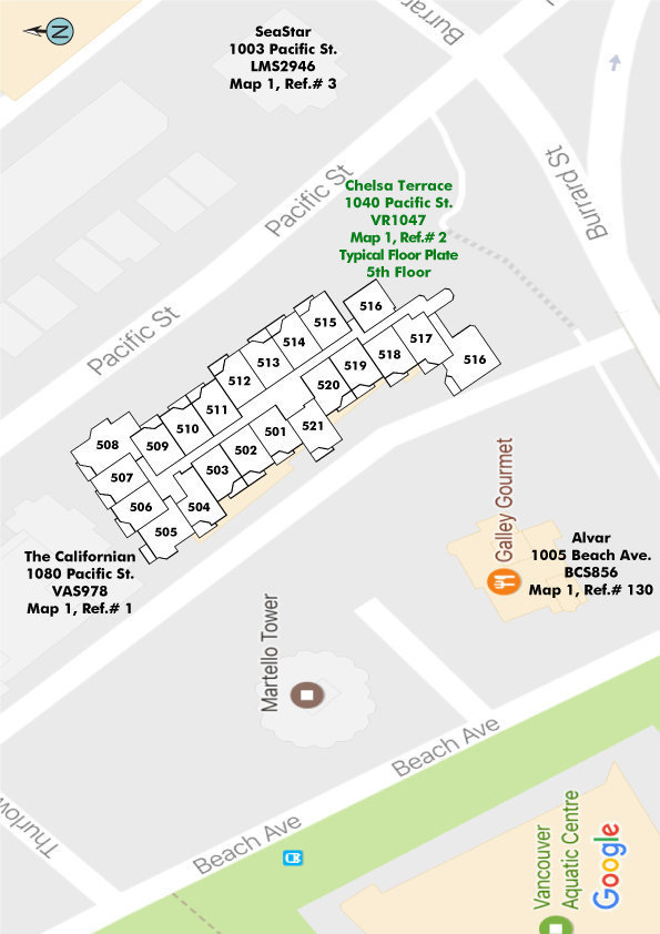 Chelsea Terrace Area Map